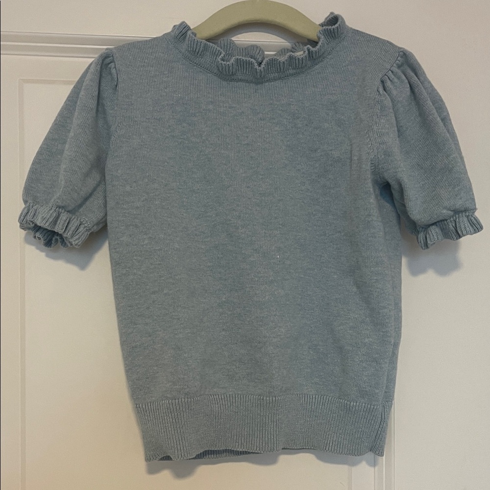 Stylish Kids Ruffled Blue Sweater